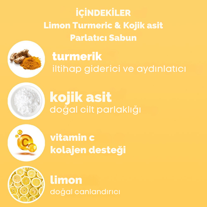 Limon, Zerdeçal ve Kojik Asitli Aydınlatıcı Sabun